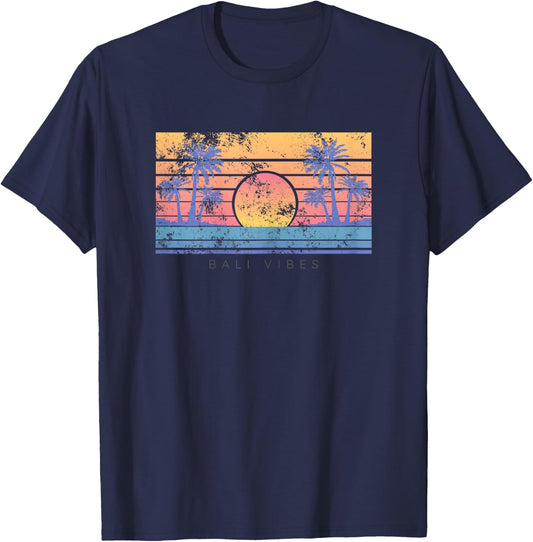 Bali Beach Vibes Distressed Women T-Shirt - T-Shirt | Navy