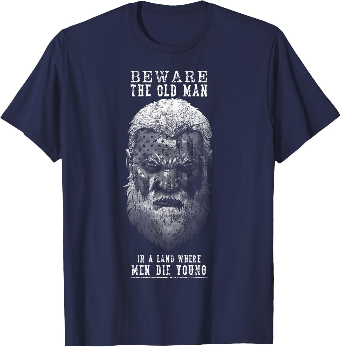 Beware The Old Man T-Shirt - T-Shirt | Navy