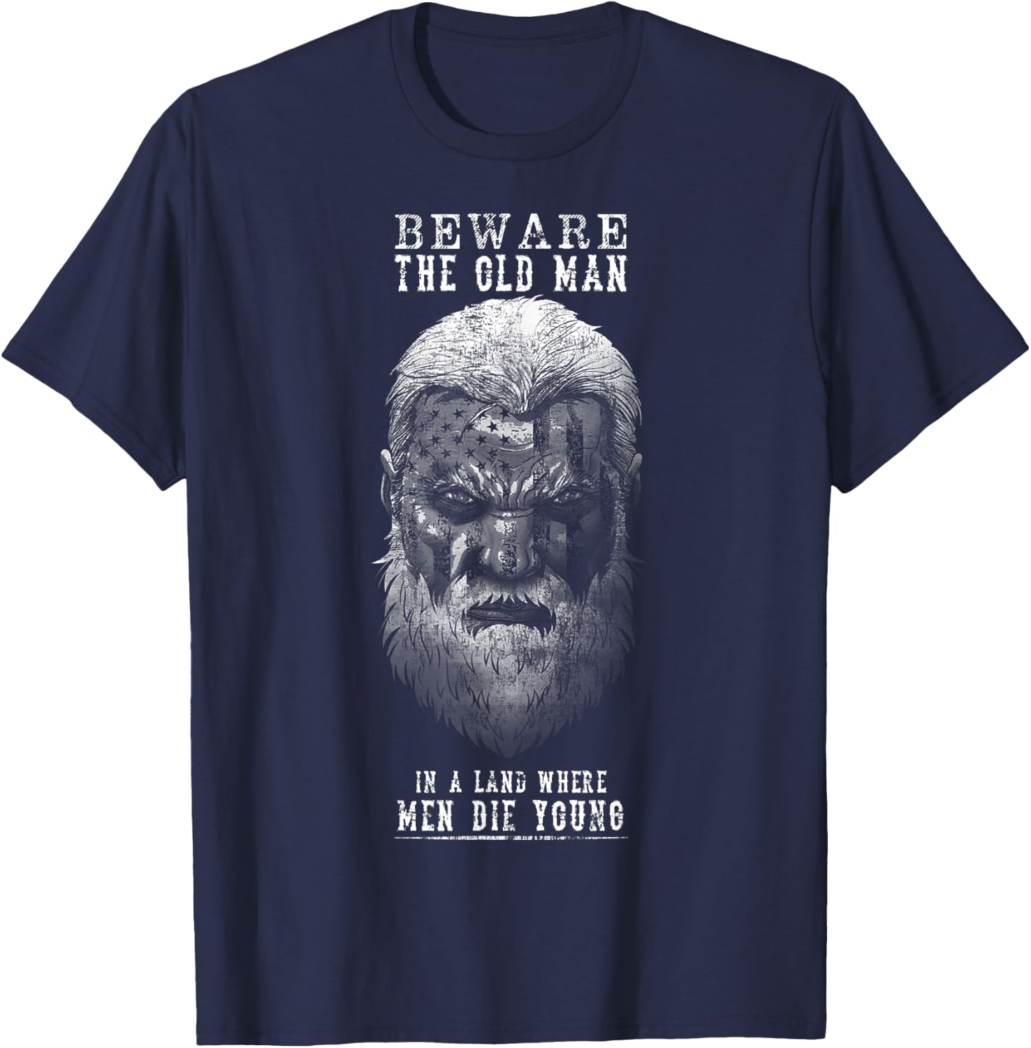 Beware The Old Man T-Shirt - T-Shirt | Navy