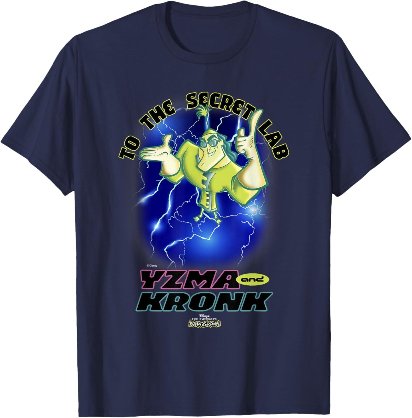 Disney The Emperor's New Groove to The Secret Lab Distressed T-Shirt - T-Shirt | Navy