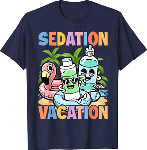 Women ICU Nurse Sedation Vacation Emergency Medicine ER ED T-Shirt - T-Shirt | Navy