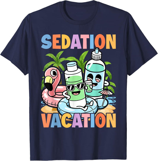 Women ICU Nurse Sedation Vacation Emergency Medicine ER ED T-Shirt - T-Shirt | Navy