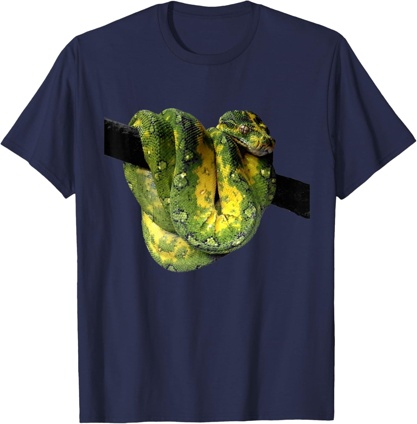 Green Tree Python Reptile Photography T-Shirt - T-Shirt | Navy
