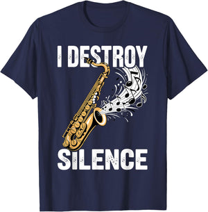 Saxophone Art Women Saxophone Player Jazz Music Sax T-Shirt - T-Shirt | Navy