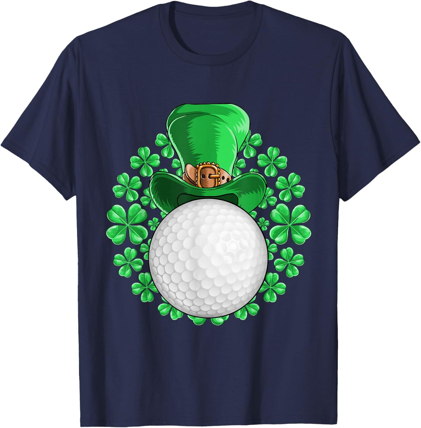 St Patricks Day Golfing Golf Clover Men Women Kids T-Shirt - T-Shirt | Navy