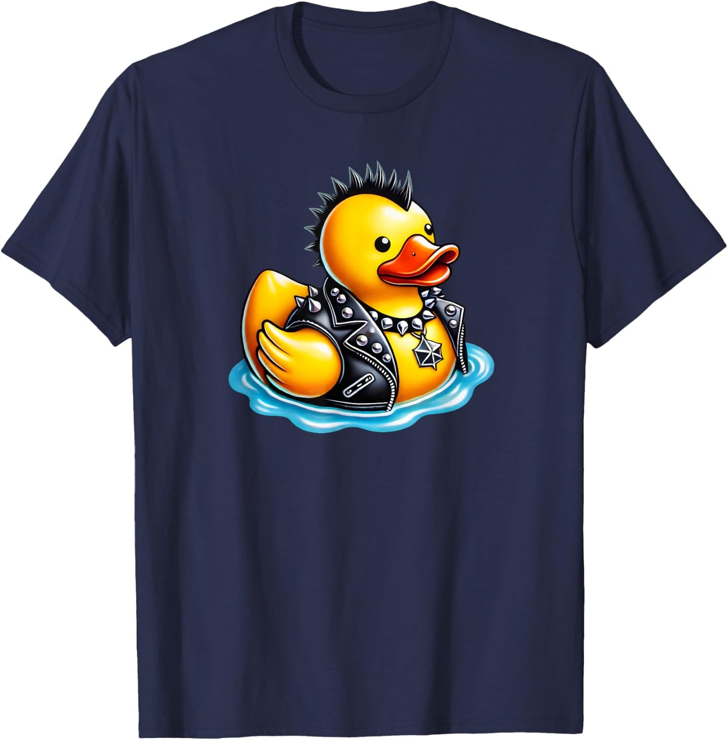 Cool Punk Rock Festival , Rock 'n Roll Gifts Cute Punk Rubber Duck Rock'n Roll Goth, Funny Duckling -Kids T-Shirt - T-Shirt | Navy