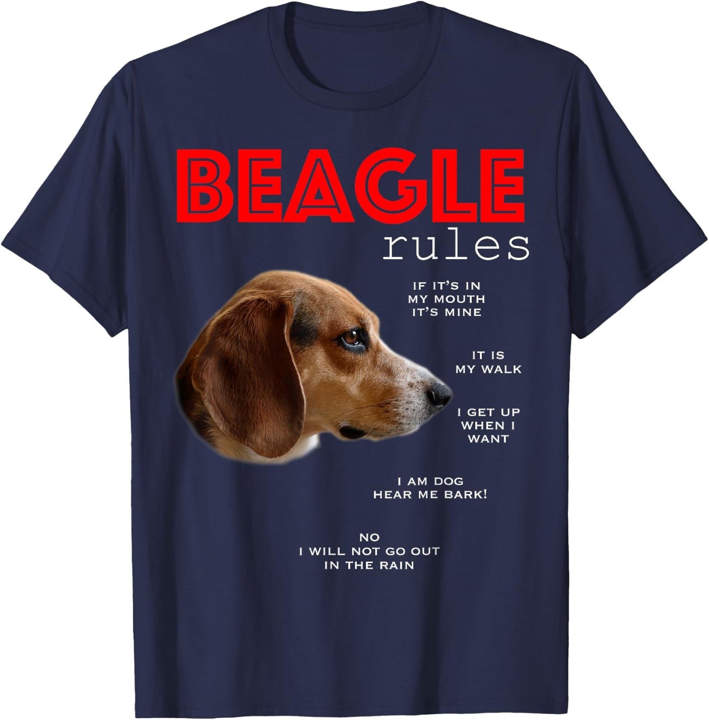 Funny rules for the owner of a Beagle T-Shirt - T-Shirt | Navy