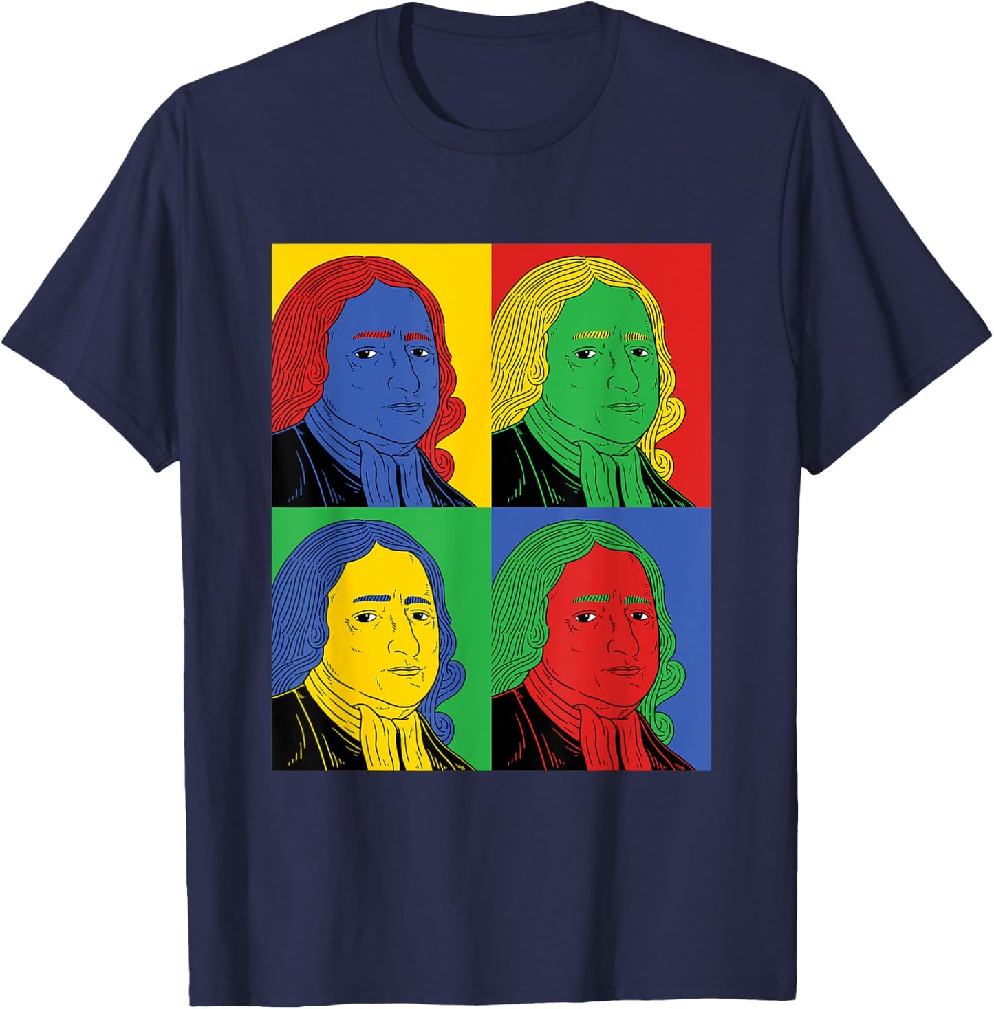 John Wesley Pop Art - Retro History T-Shirt - T-Shirt | Navy