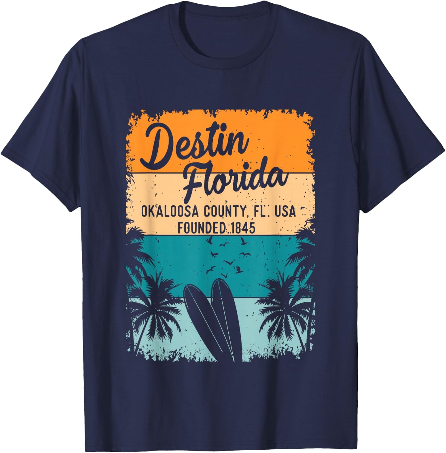 Destin Florida FL Beach Souvenirs and Gifts Men Women Kids T-Shirt - T-Shirt | Navy
