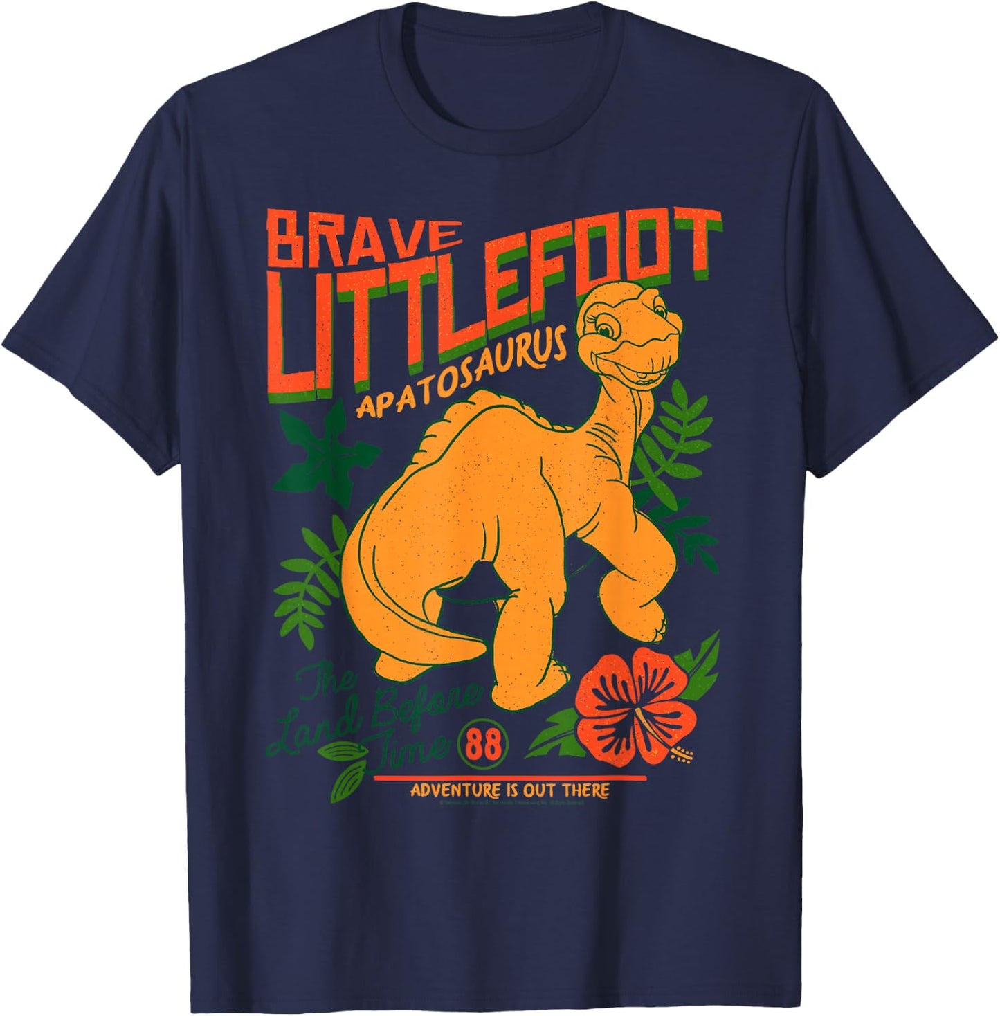 Land Before Time Brave Littlefoot Adventure is Out There Small T-Shirt - T-Shirt | Navy