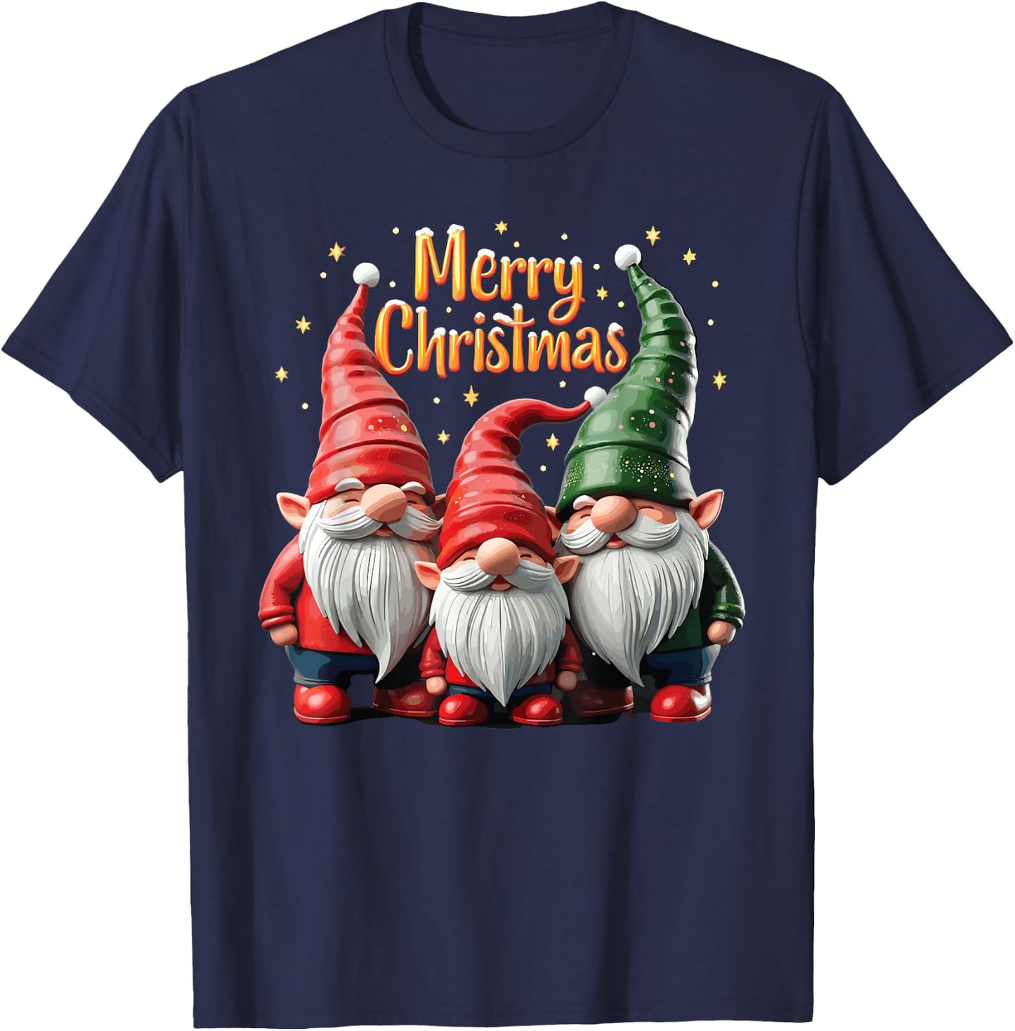 Merry Christmas Gnomes Cozy Winter Gatherings T-Shirt - T-Shirt | Navy