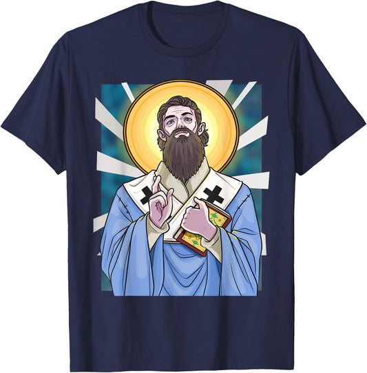 St. Basil The Great Day Caesarea Patron Saint Of Hospital T-Shirt - T-Shirt | Navy