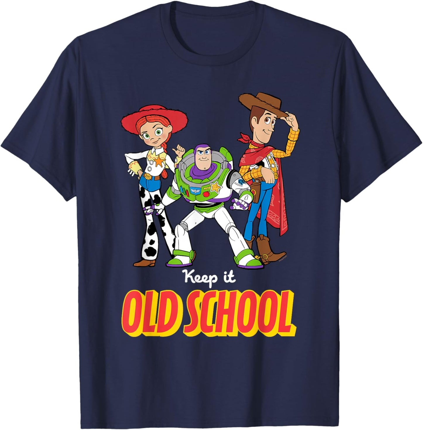Disney and Pixar's Toy Story 5 Hero Trio Keep it Old School T-Shirt - T-Shirt | Navy