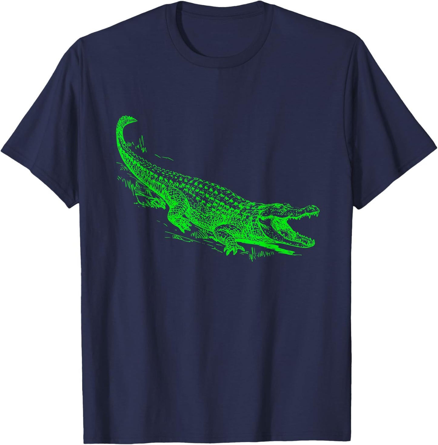 Fun Alligator Illustrative Graphic and boys Gator T-Shirt - T-Shirt | Navy