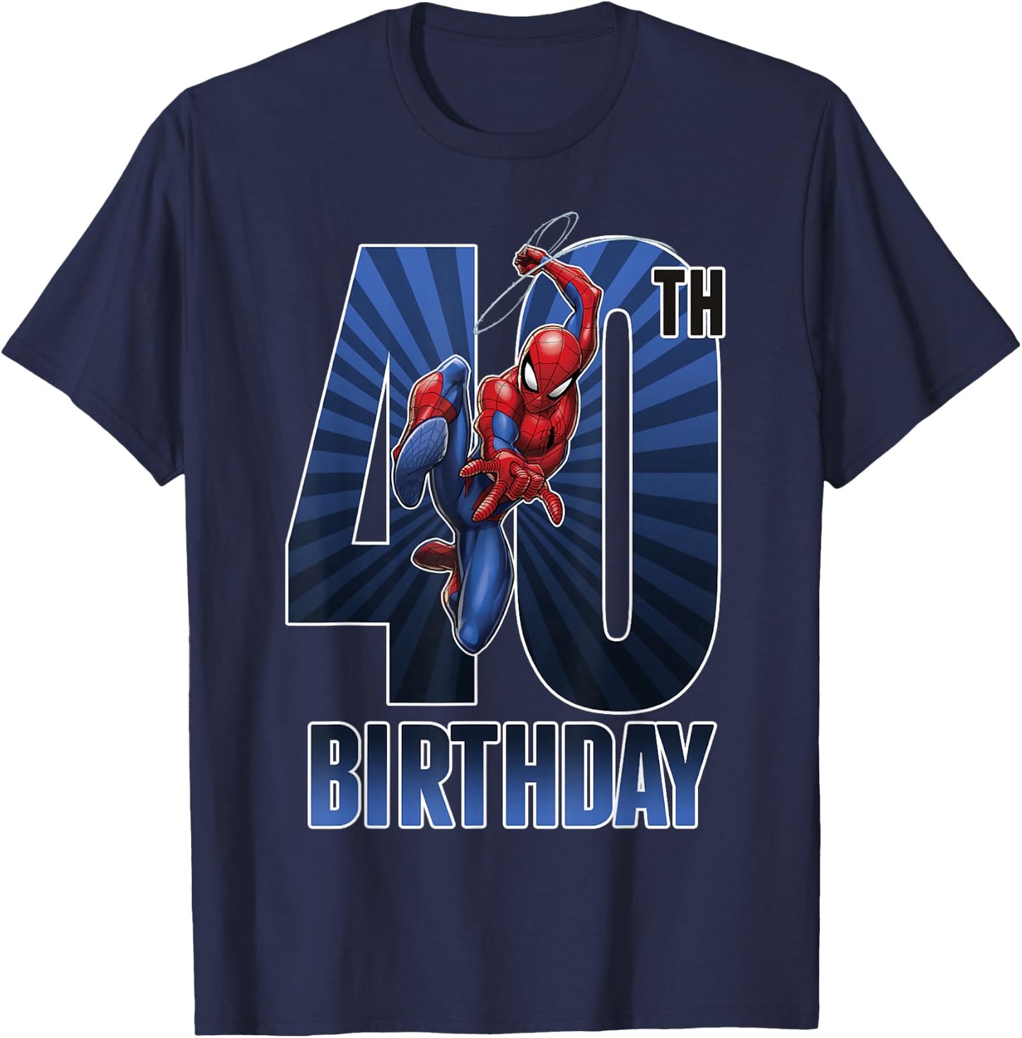 Marvel Spider-Man Swinging 40th Birthday Graphic T-Shirt - T-Shirt | Navy