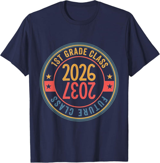 1st Grade Class of 2026 Future Class of 2037 Graduation T-Shirt - T-Shirt | Navy