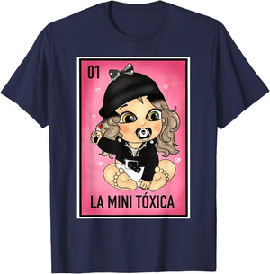 La Mini Toxica Kids Card Mexican Lottery Card Baby Girl T-Shirt - T-Shirt | Navy