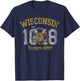 Wisconsin Badger State Flag Vintage Fade T-Shirt - T-Shirt | Navy