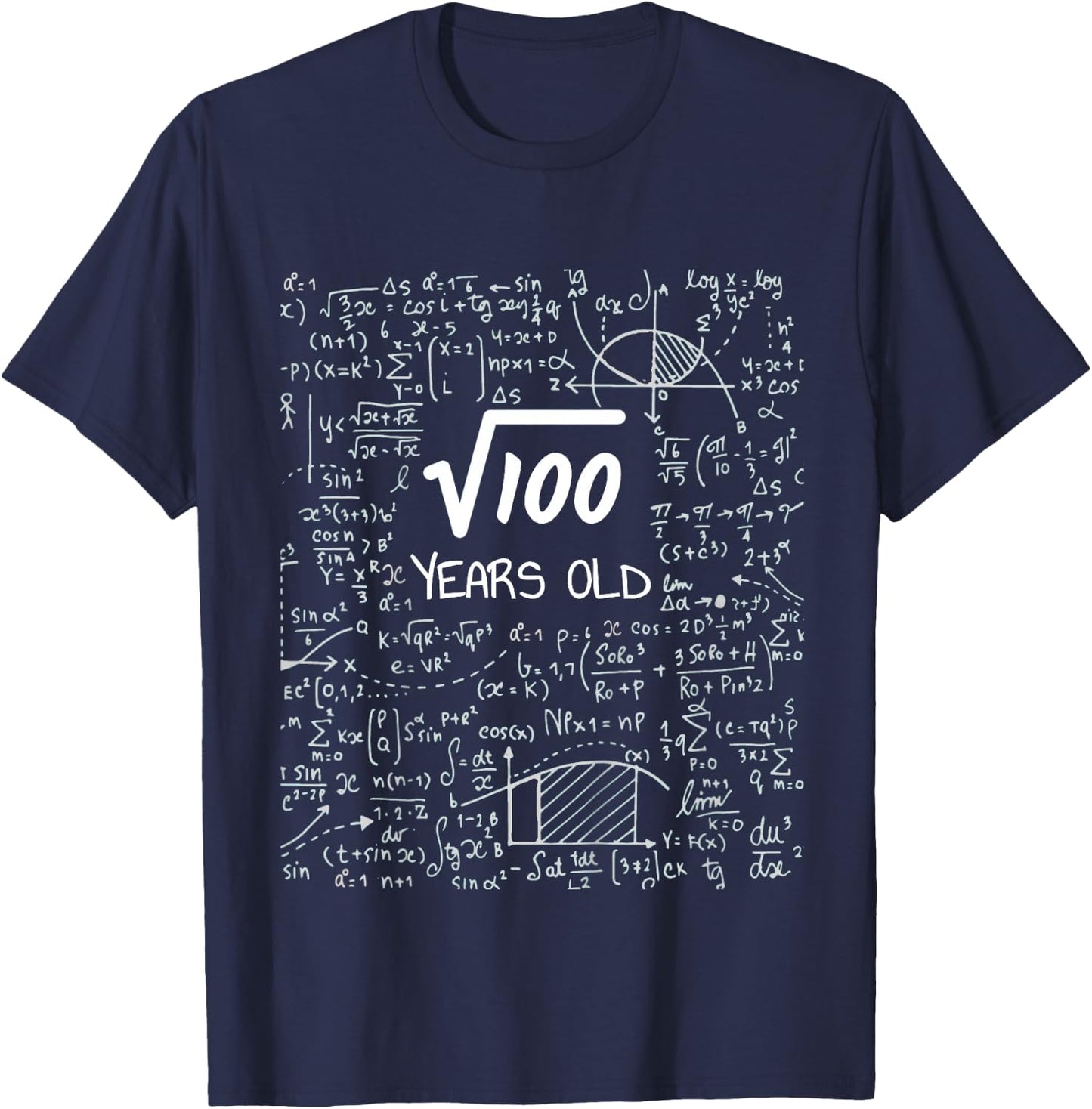 10th Birthday Graphic, Square Root of 100: 10 Years Old T-Shirt - T-Shirt | Navy