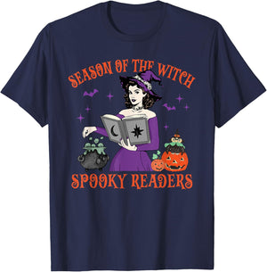 Season Of The Witch Spooky Readers Spell Book Hallowen T-Shirt - T-Shirt | Navy