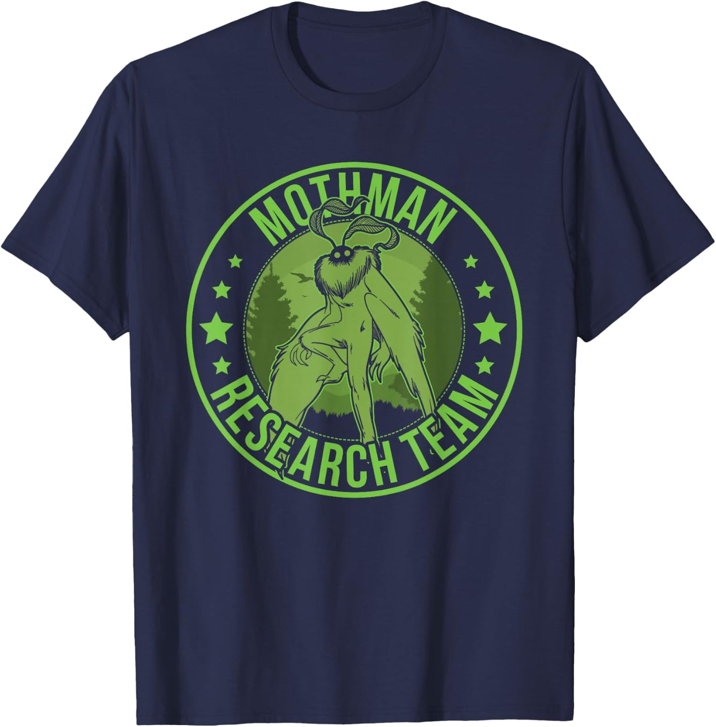 Mothman Hide & Seek Research Team Champion Cryptid T-Shirt - T-Shirt | Navy