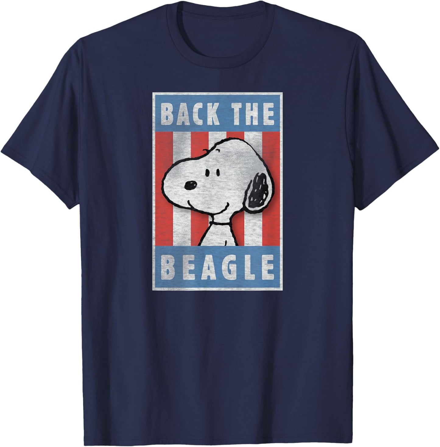 Peanuts Snoopy Back the Beagle Americana T-Shirt - T-Shirt | Navy