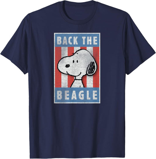 Peanuts Snoopy Back the Beagle Americana T-Shirt - T-Shirt | Navy