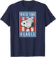 Peanuts Snoopy Back the Beagle Americana T-Shirt - T-Shirt | Navy