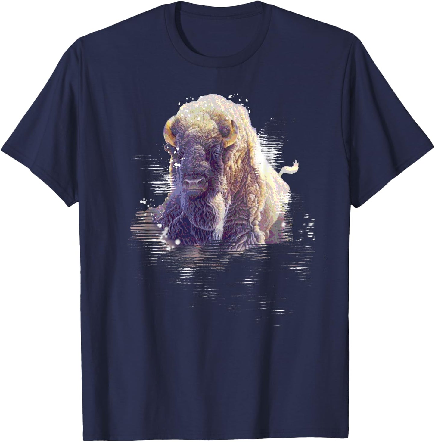 Great Native American White Buffalo Sacred Spirit Animal T-Shirt - T-Shirt | Navy