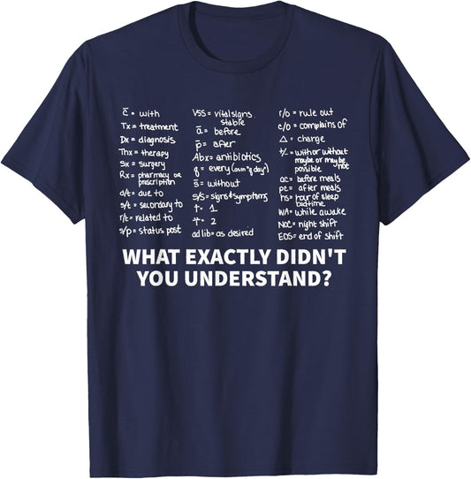 What Exactly Didn't You Understand For Nurses T-Shirt - T-Shirt | Navy