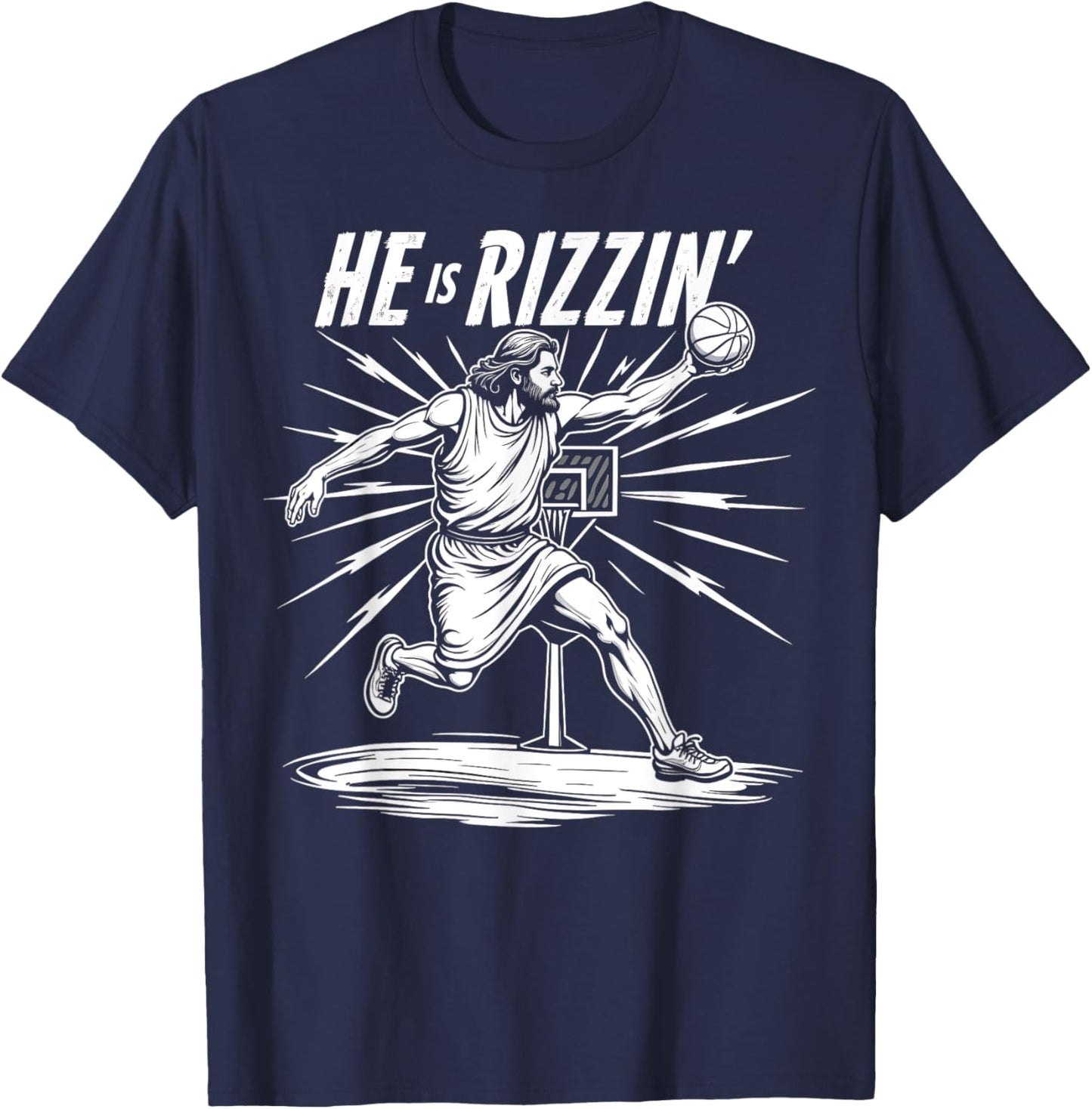 Easter He Is Rizzin Christian Religious Boys Kids Men Teen T-Shirt - T-Shirt | Navy