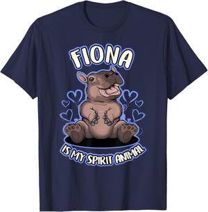 Fiona The Hippo Spirit Animal Shirt #TeamFiona Baby Hippo T-Shirt - T-Shirt | Navy