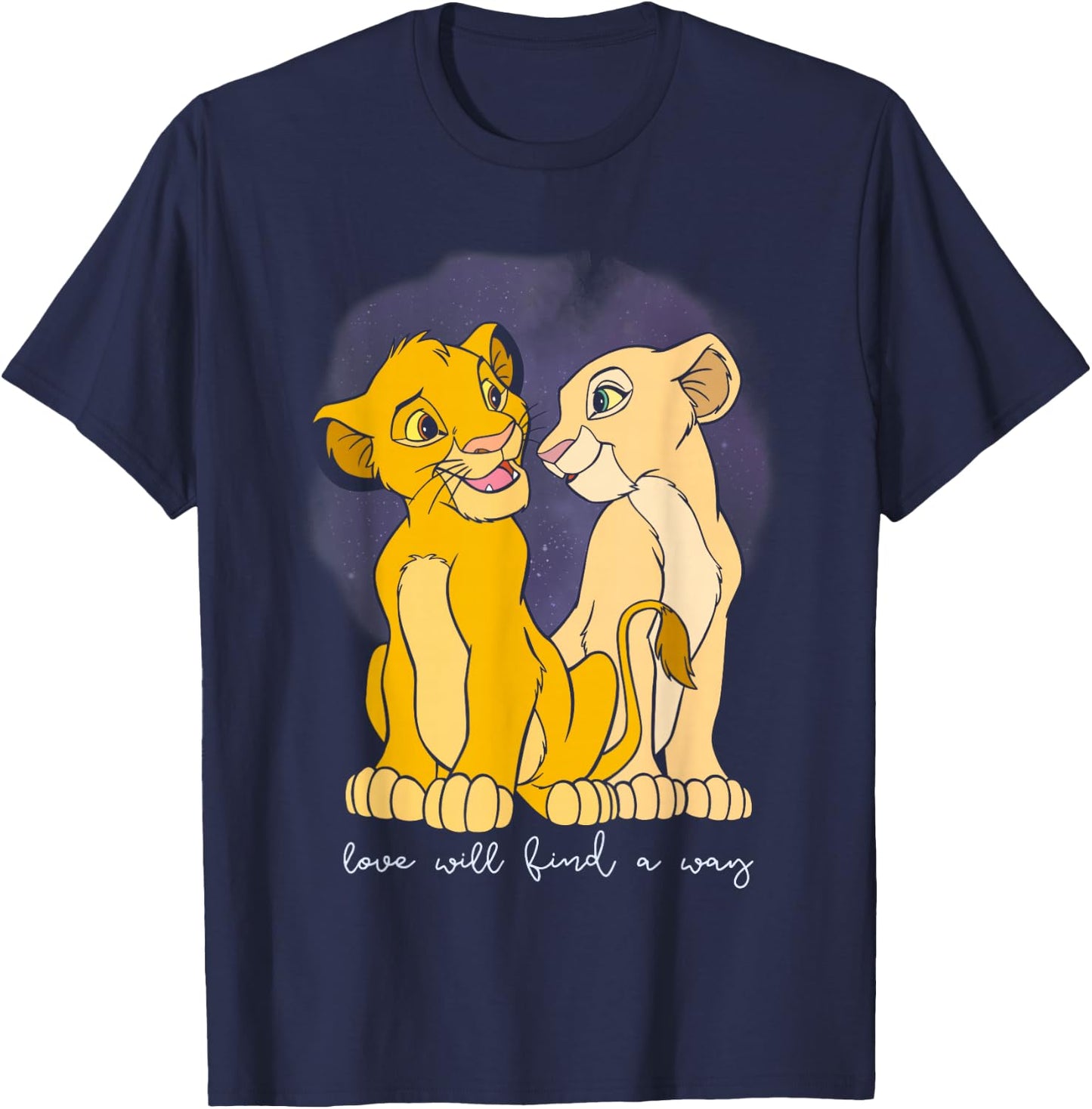 Disney The Lion King Valentine's Day Simba & Nala Vintage T-Shirt - T-Shirt | Navy