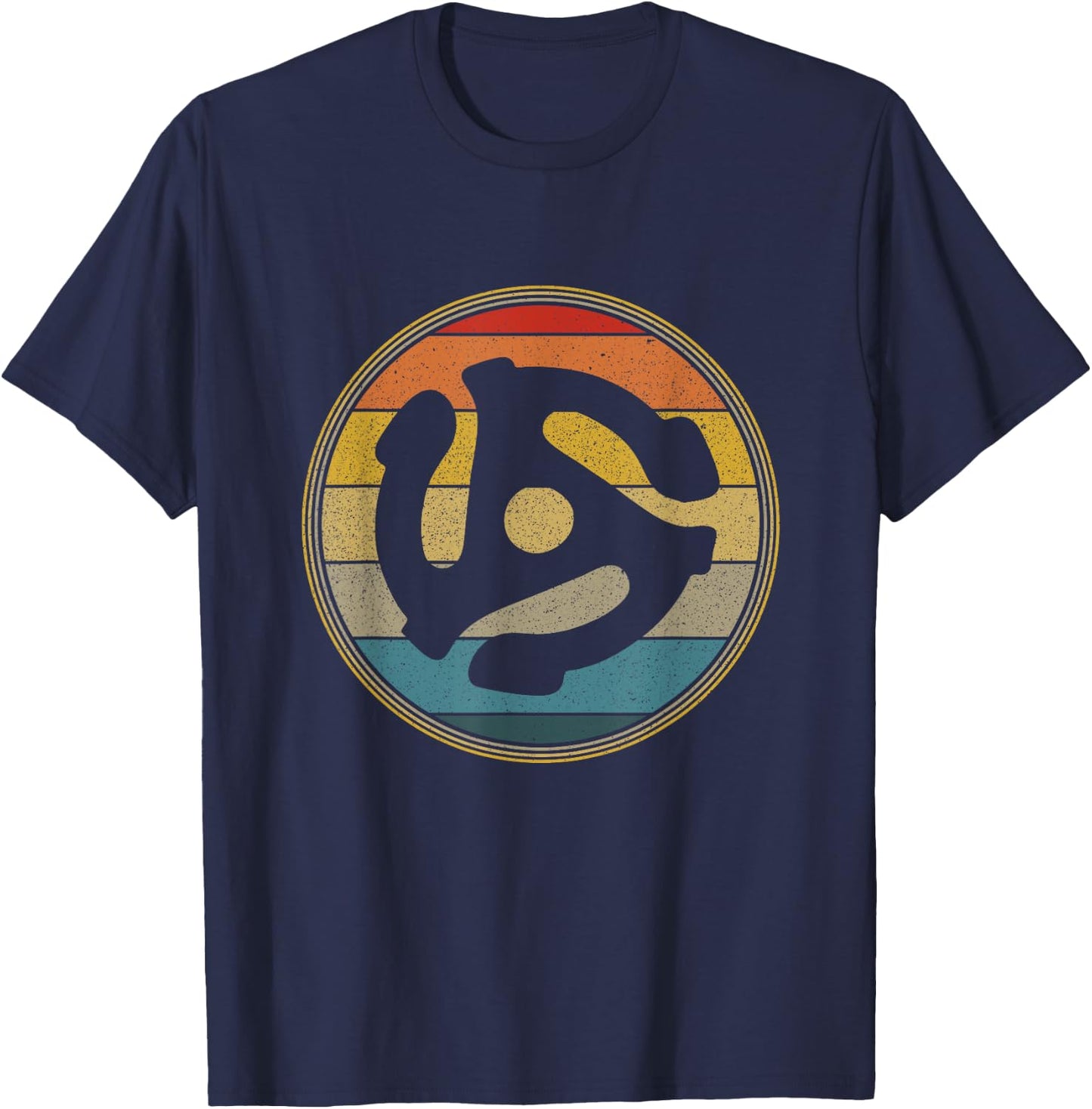 Retro Vinyl 45 RPM Record Insert Sunset T-Shirt - T-Shirt | Navy