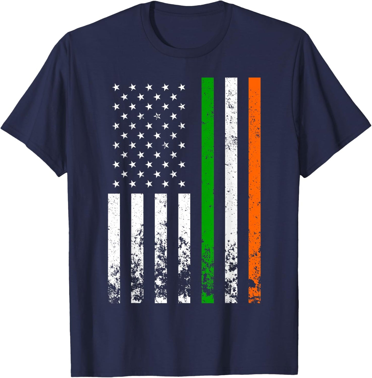 Irish American Flag Ireland Flag ST Patrick's Day Gift Lucky Small T-Shirt - T-Shirt | Navy