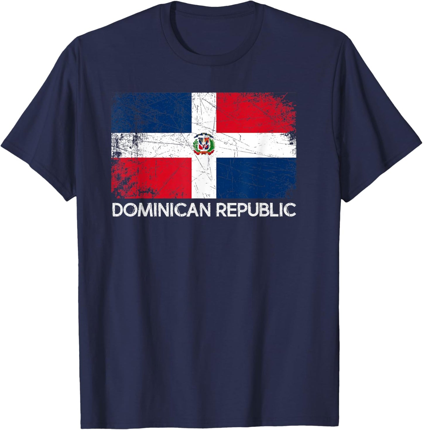 Dominican Flag | Vintage Made in Dominican Republic Small T-Shirt - T-Shirt | Navy