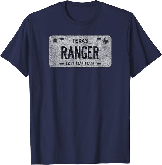 Texas Licence Plate Gift Ranger T-Shirt - T-Shirt | Navy