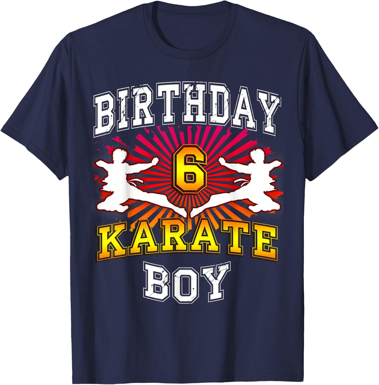 6th Birthday Child - Karate 6 Year Old Child T-Shirt - T-Shirt | Navy