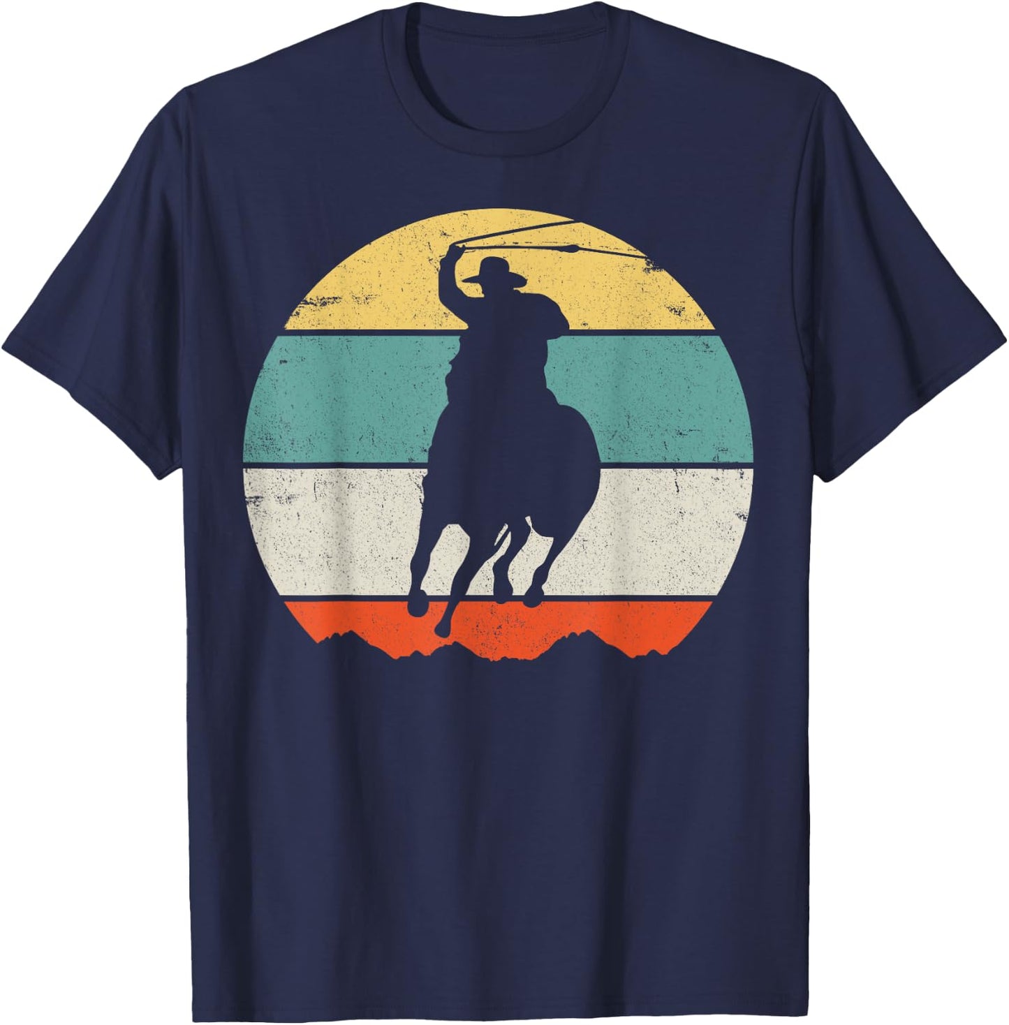 Horse Roping Cowboy T-Shirt - T-Shirt | Navy