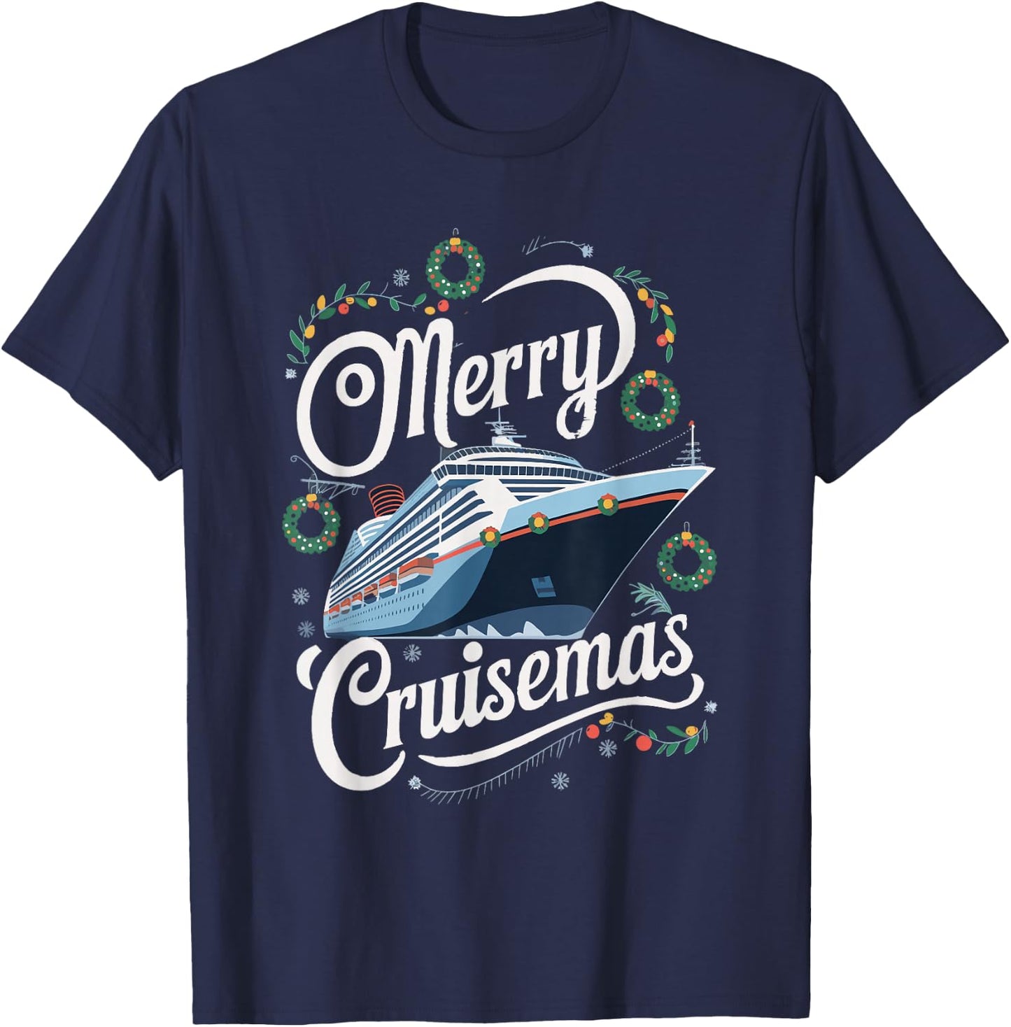 Merry Cruisemas Cruise Christmas T-Shirt - T-Shirt | Navy