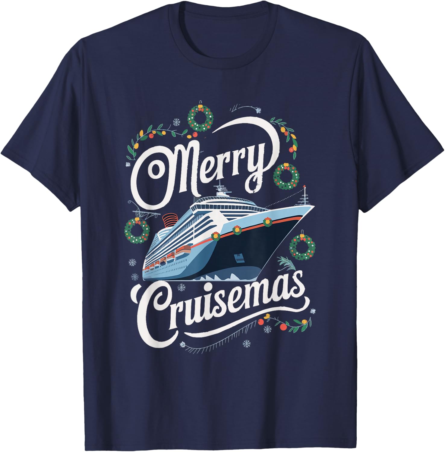 Merry Cruisemas Cruise Christmas T-Shirt - T-Shirt | Navy