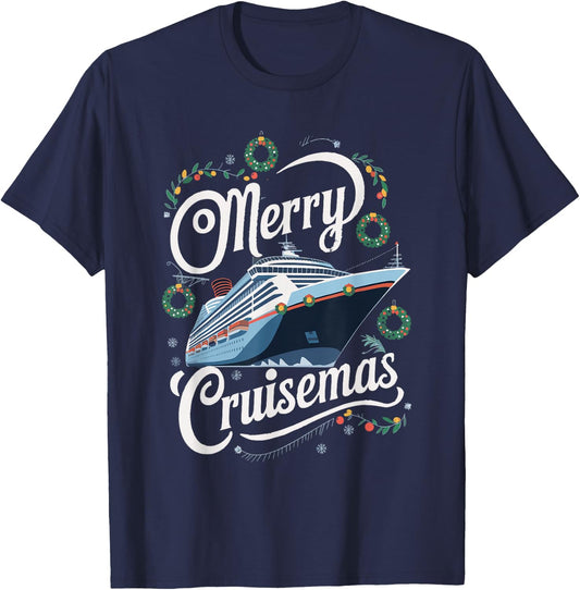 Merry Cruisemas Cruise Christmas T-Shirt - T-Shirt | Navy