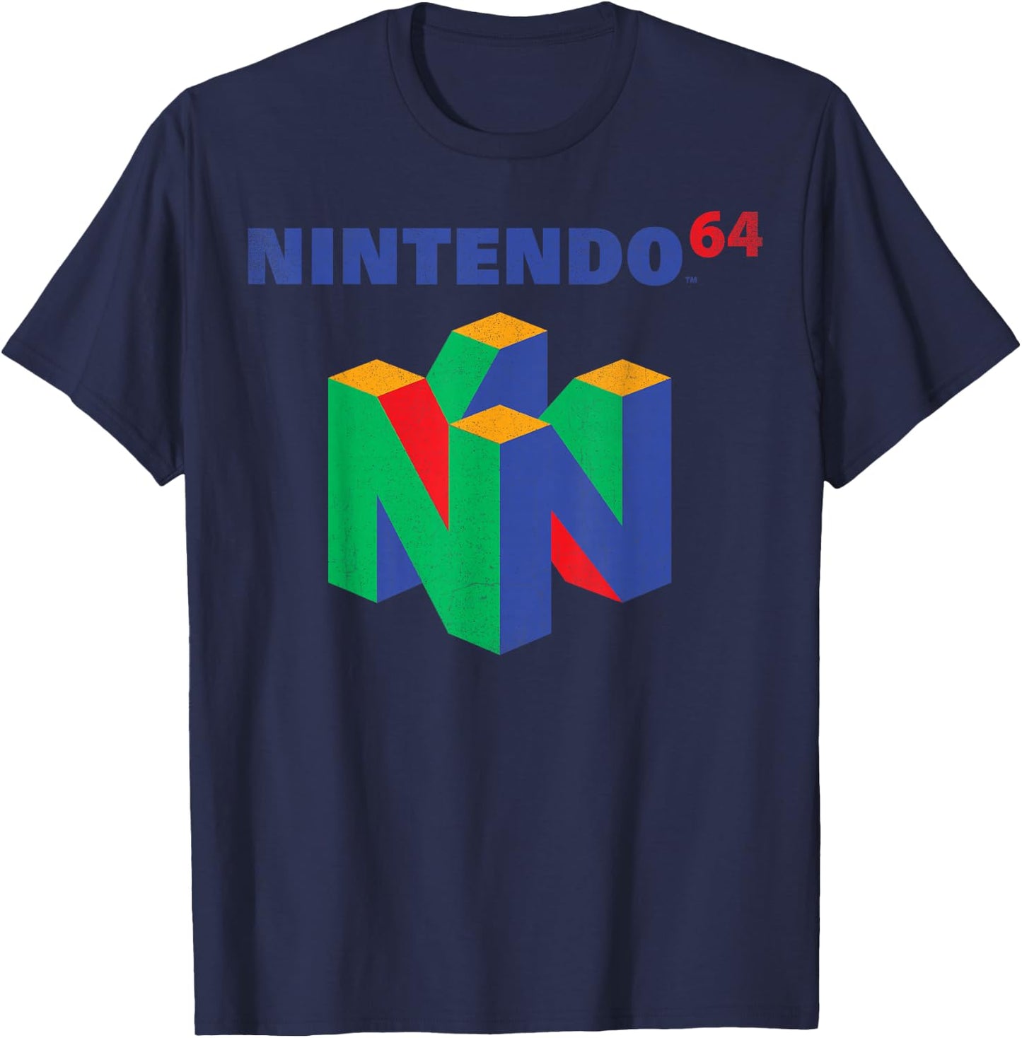 Nintendo 64 Classic Logo Retro Vintage Graphic T-Shirt - T-Shirt | Navy