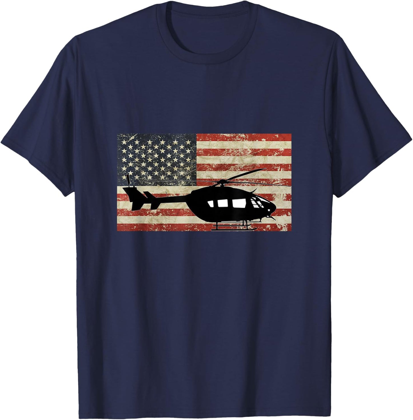 Vintage American USA Flag UH-72 Lakota Helicopter Pilot Army T-Shirt - T-Shirt | Navy