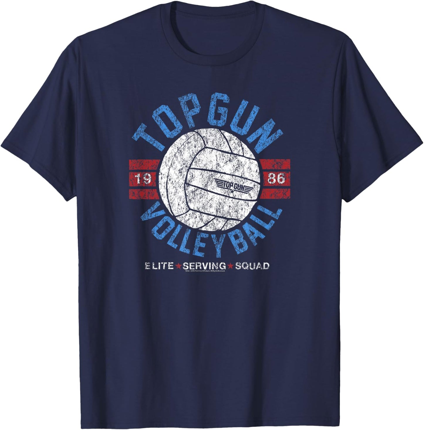 Top Gun Retro Volleyball Elite Serving Squad Action Movie T-Shirt - T-Shirt | Navy