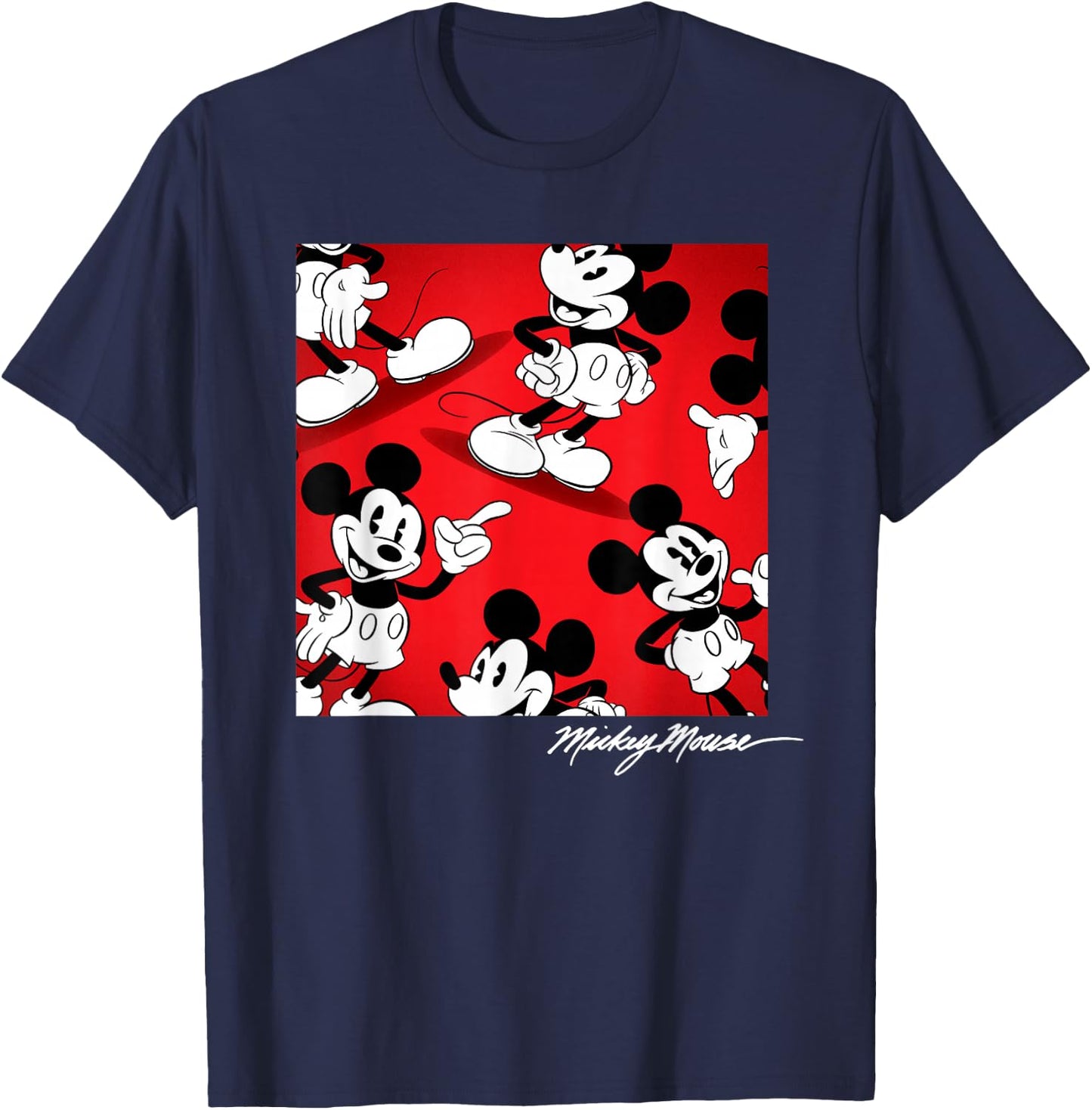 Disney - Mickey Mouse Square Signature T-Shirt - T-Shirt | Navy