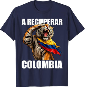 Abelardo Presidente 2026 Colombian Flag Firme por la Patria T-Shirt - T-Shirt | Navy