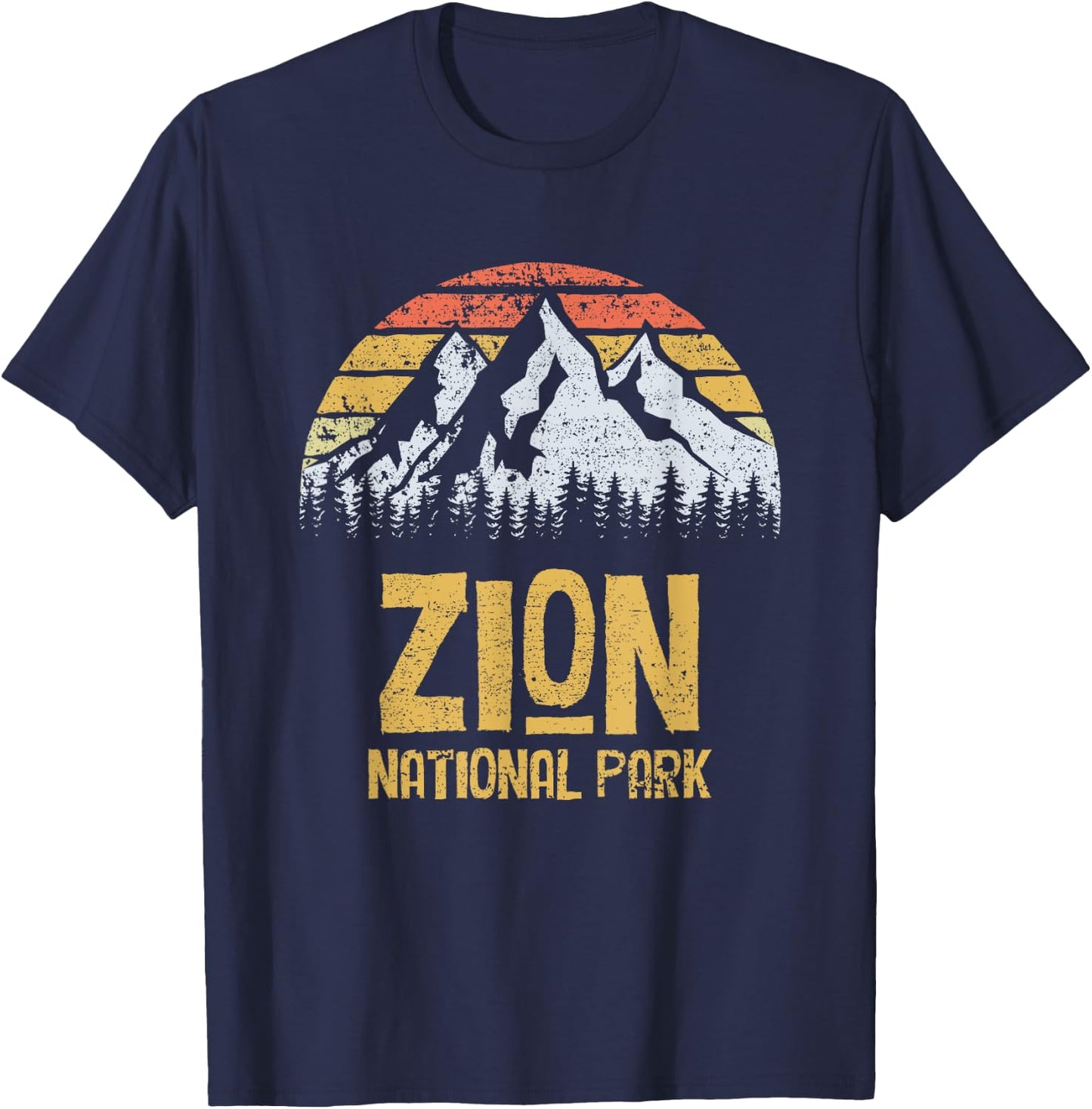 Vintage Retro Zion National Park T Shirt T-Shirt - T-Shirt | Navy