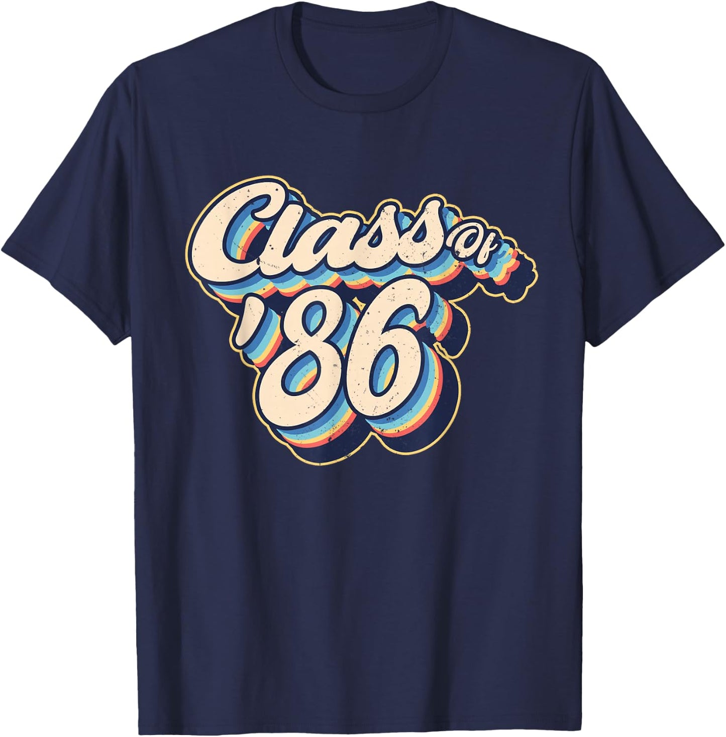 Vintage Class of 1986 Reunion High School Graduation T-Shirt - T-Shirt | Navy