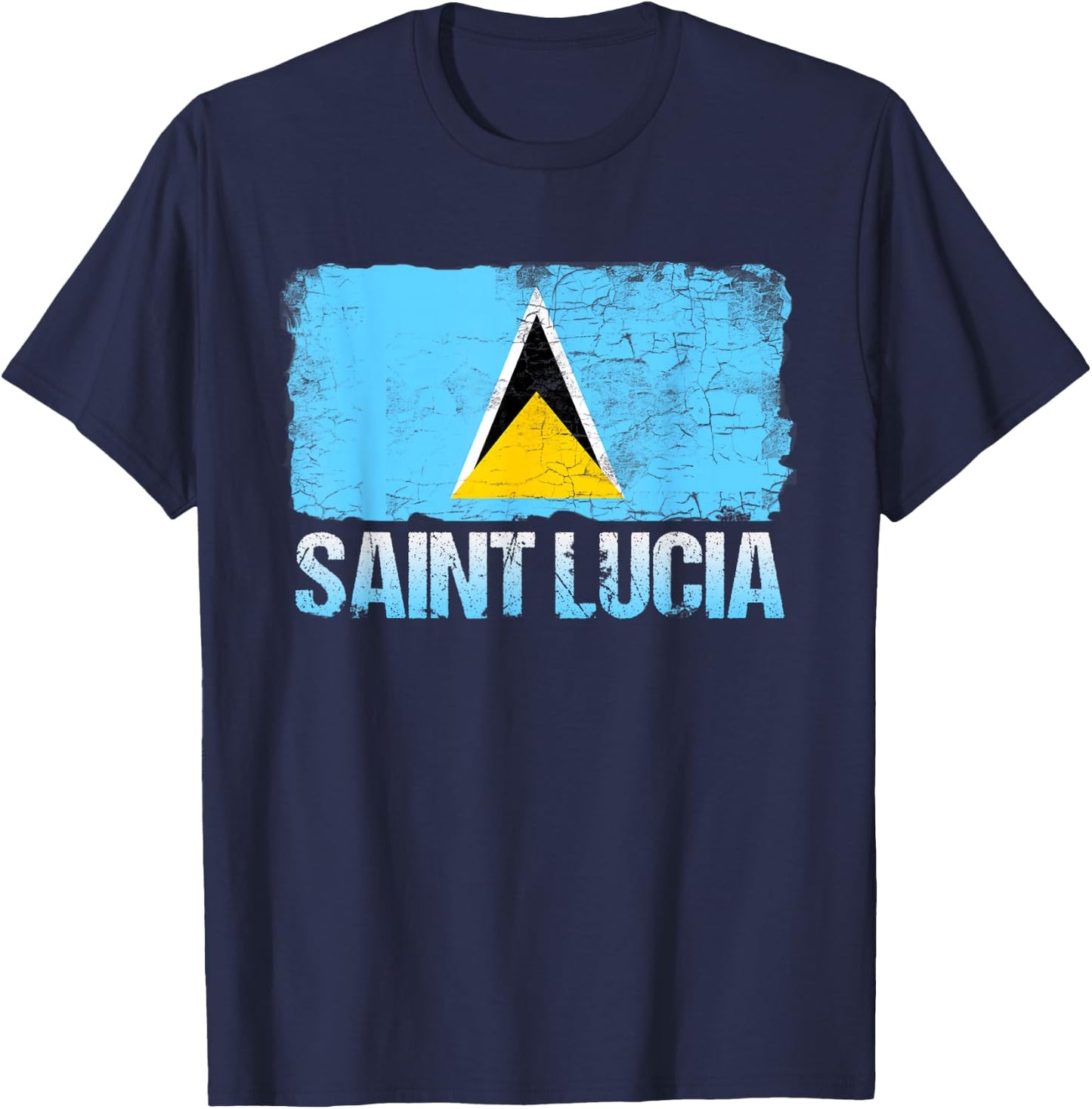 Saint Lucia Flag -Saint Lucian Flag Gift T-Shirt - T-Shirt | Navy